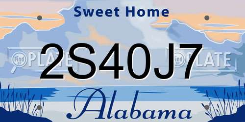 2S40J7 Alabama License Plate