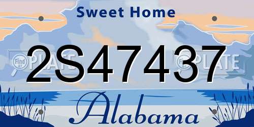 2S47437 Alabama License Plate