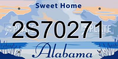 2S70271 Alabama License Plate