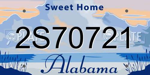 2S70721 Alabama License Plate