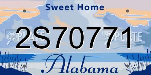 2S70771 Alabama License Plate