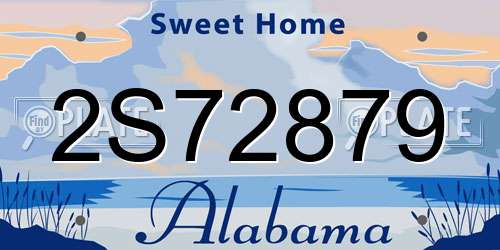 2S72879 Alabama License Plate