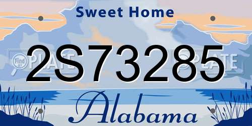 2S73285 Alabama License Plate