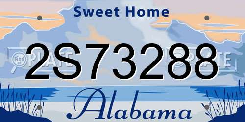 2S73288 Alabama License Plate