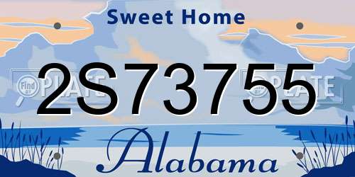 2S73755 Alabama License Plate