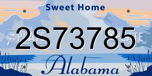 2S73785 Alabama License Plate