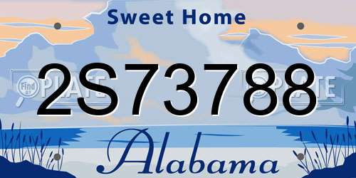 2S73788 Alabama License Plate