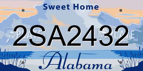 2SA2432 Alabama License Plate