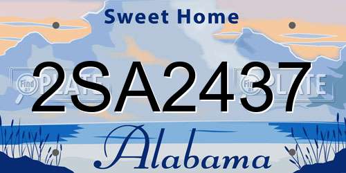 2SA2437 Alabama License Plate