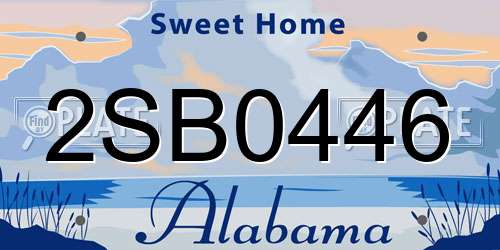 2SB0446 Alabama License Plate