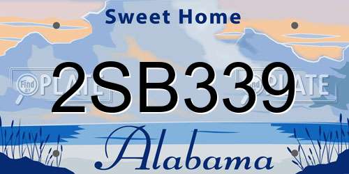 2SB339 Alabama License Plate