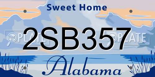 2SB357 Alabama License Plate