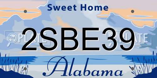 2SBE39 Alabama License Plate