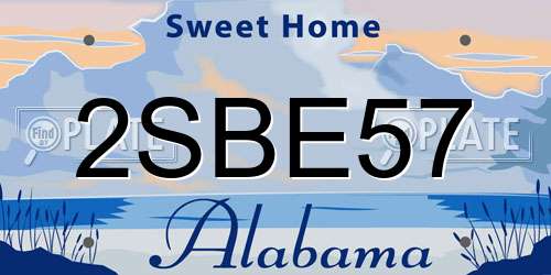 2SBE57 Alabama License Plate