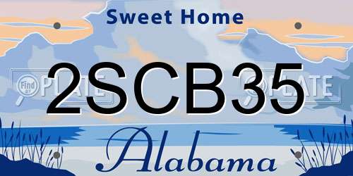2SCB35 Alabama License Plate