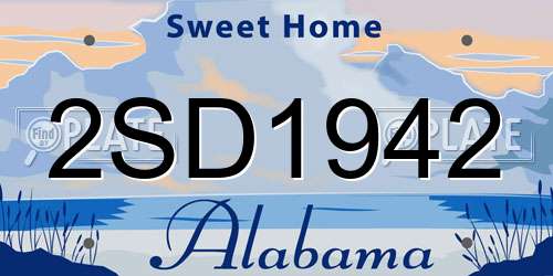 2SD1942 Alabama License Plate