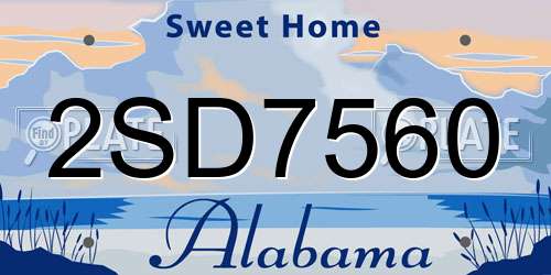 2SD7560 Alabama License Plate