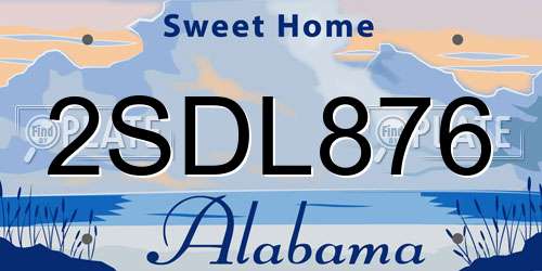 2SDL876 Alabama License Plate