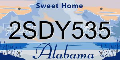 2SDY535 Alabama License Plate