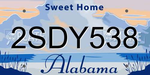 2SDY538 Alabama License Plate