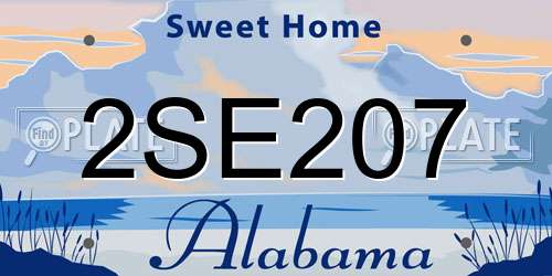 2SE207 Alabama License Plate