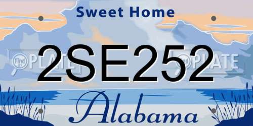 2SE252 Alabama License Plate