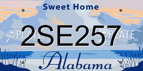 2SE257 Alabama License Plate