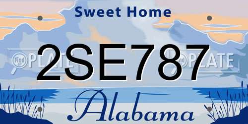 2SE787 Alabama License Plate