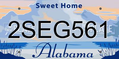 2SEG561 Alabama License Plate