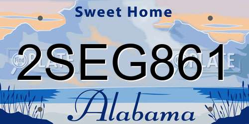 2SEG861 Alabama License Plate