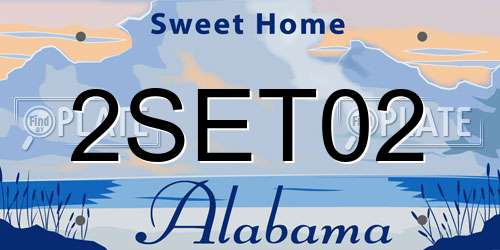 2SET02 Alabama License Plate