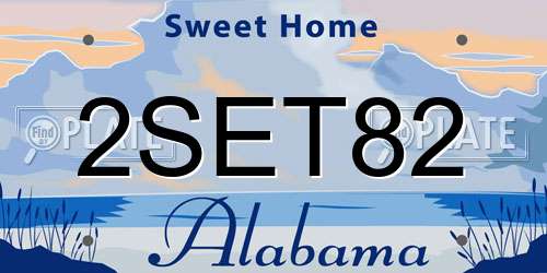 2SET82 Alabama License Plate