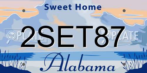 2SET87 Alabama License Plate