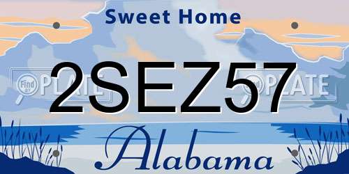2SEZ57 Alabama License Plate