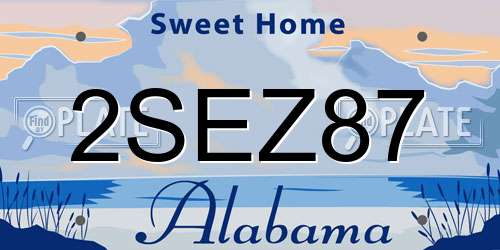2SEZ87 Alabama License Plate