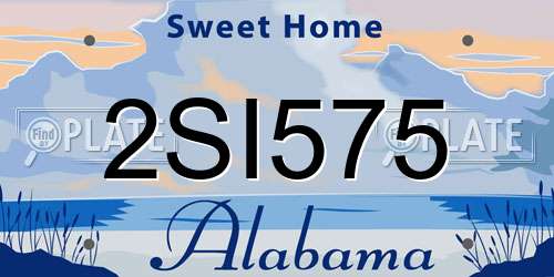 2SI575 Alabama License Plate