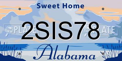 2SIS78 Alabama License Plate