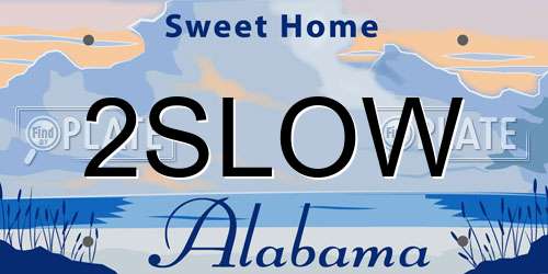 2SLOW Alabama License Plate