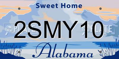 2SMY10 Alabama License Plate