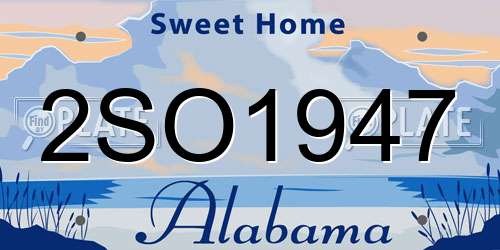 2SO1947 Alabama License Plate
