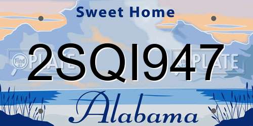 2SQI947 Alabama License Plate