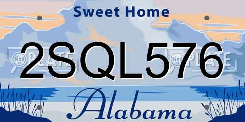 2SQL576 Alabama License Plate