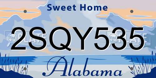 2SQY535 Alabama License Plate