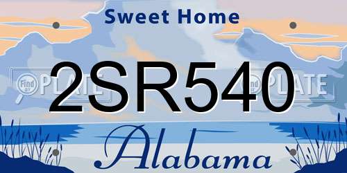 2SR540 Alabama License Plate