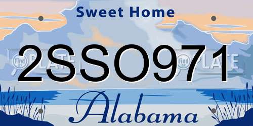 2SSO971 Alabama License Plate