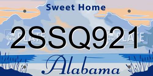 2SSQ921 Alabama License Plate