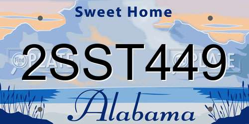 2SST449 Alabama License Plate