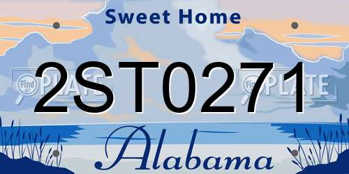 2ST0271 Alabama License Plate
