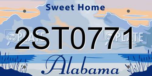2ST0771 Alabama License Plate