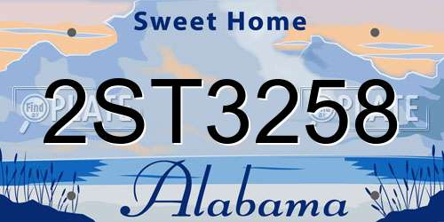2ST3258 Alabama License Plate